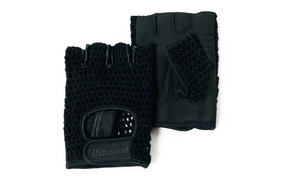 Gants Gants Thousand Courier Stealth Black mitaines cuir et coton 